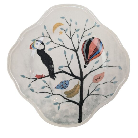 Anthropologie Rebecca Rebouche Curious Deciduous "Proud Puffin" Plate - Picture 4 of 4